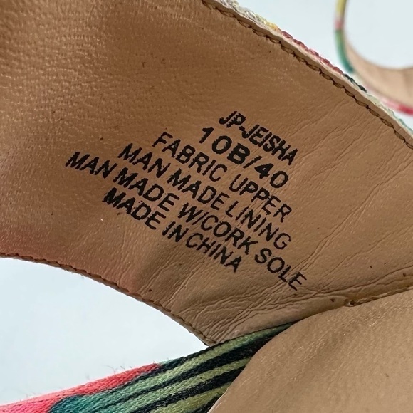 Jessica Simpson Jeisha sandals 10 40 multicolored floral tropical cork wedges - Picture 13 of 14